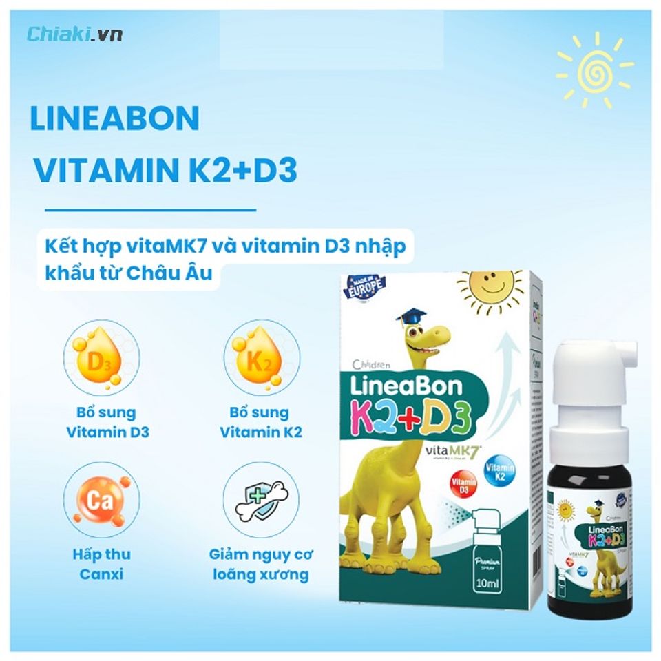 Vitamin D3K2 dạng xịt Lineabon ti&ecirc;u chuẩn về an to&agrave;n, độ l&agrave;nh t&iacute;nh cao