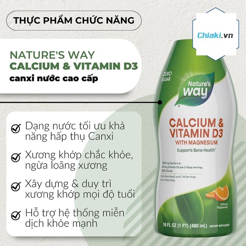 Calcium & Vitamin D3 Liquid dạng nước được ưa chuộng bởi khả năng cung cấp lượng canxi dồi d&agrave;o