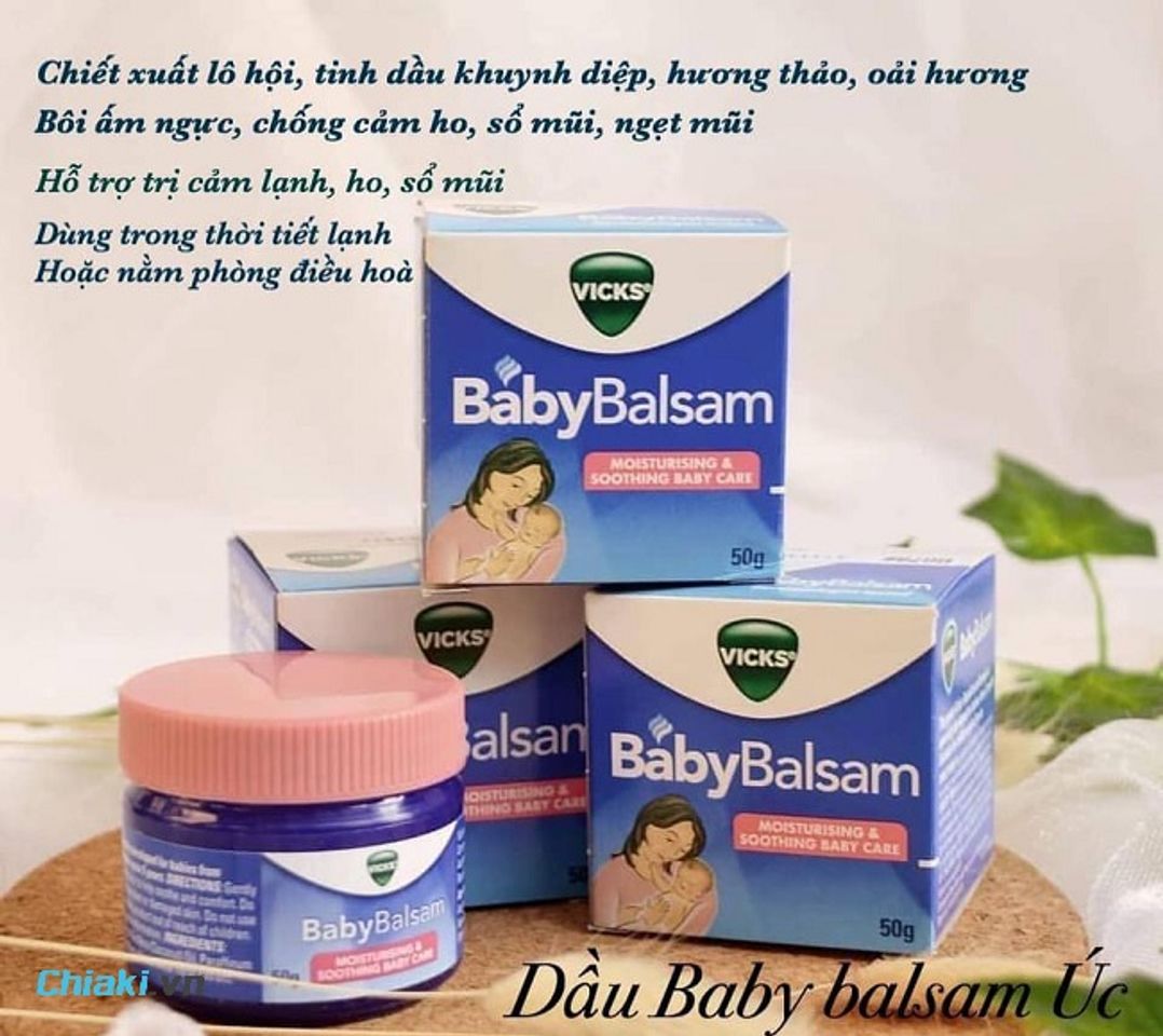 Dầu b&ocirc;i ấm ngực &Uacute;c Vicks Baby Balsam hương thảo dễ chịu, an to&agrave;n