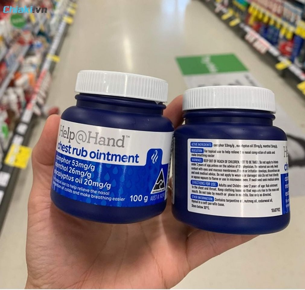 Dầu b&ocirc;i hữu cơ Help Hand Chest Rub Ointment hỗ trợ triệu chứng cảm nhẹ