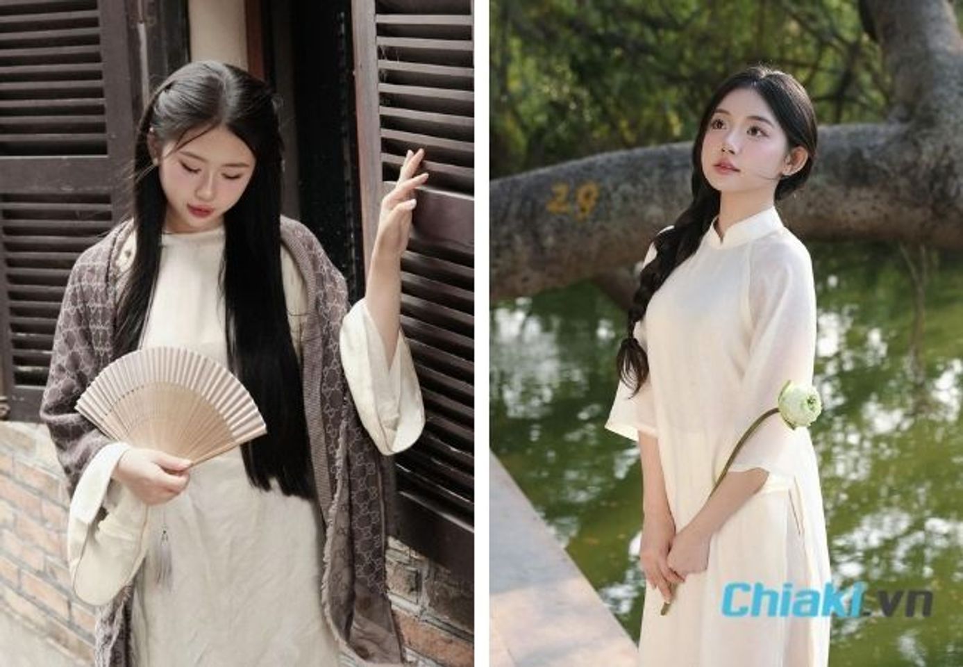 Kiểu t&oacute;c d&agrave;i mặc &aacute;o d&agrave;i