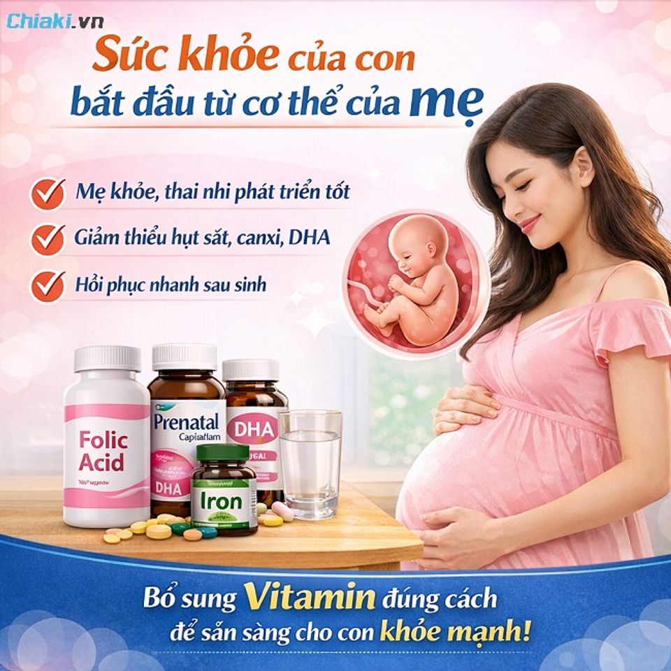 Mẹ bầu n&ecirc;n bổ sung đủ vitamin đ&uacute;ng c&aacute;ch để đ&oacute;n con khỏe mạnh