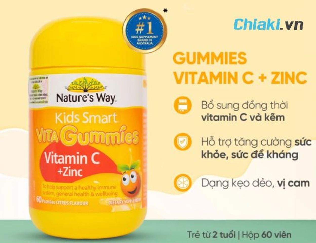 Kẹo Vitamin C + Zinc Nature's Way