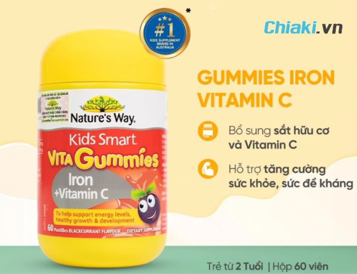 Kẹo Iron + Vitamin C Nature's Way