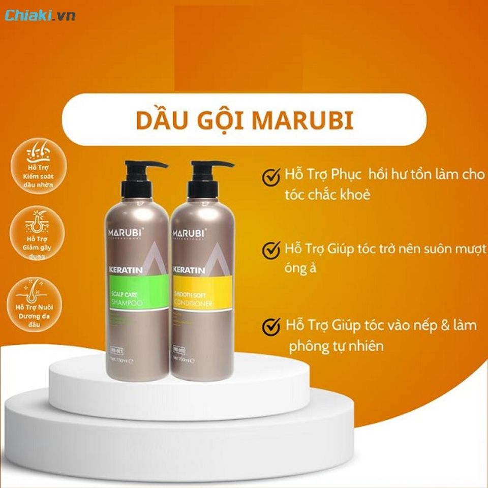 Dầu gội keratin Marubi phục hồi t&oacute;c sau v&agrave;i tuần