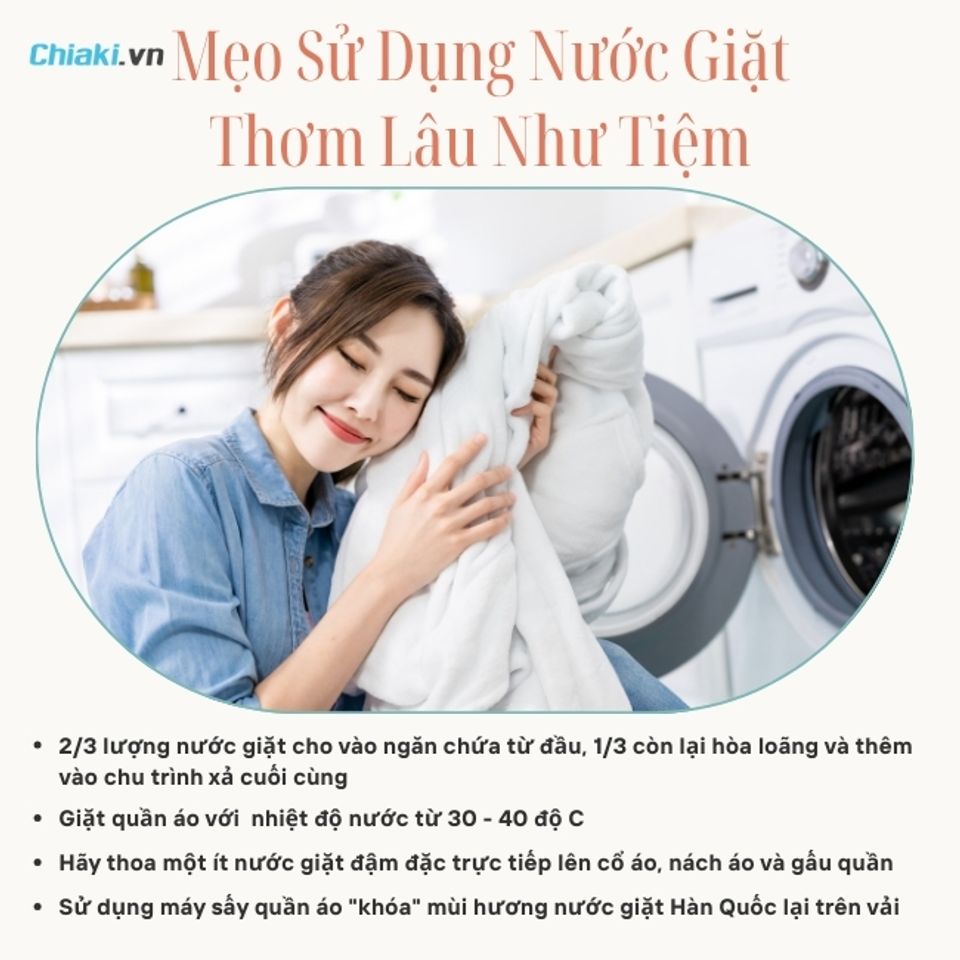 Mẹo sử dụng nước giặt H&agrave;n Quốc thơm l&acirc;u như ngo&agrave;i tiệm