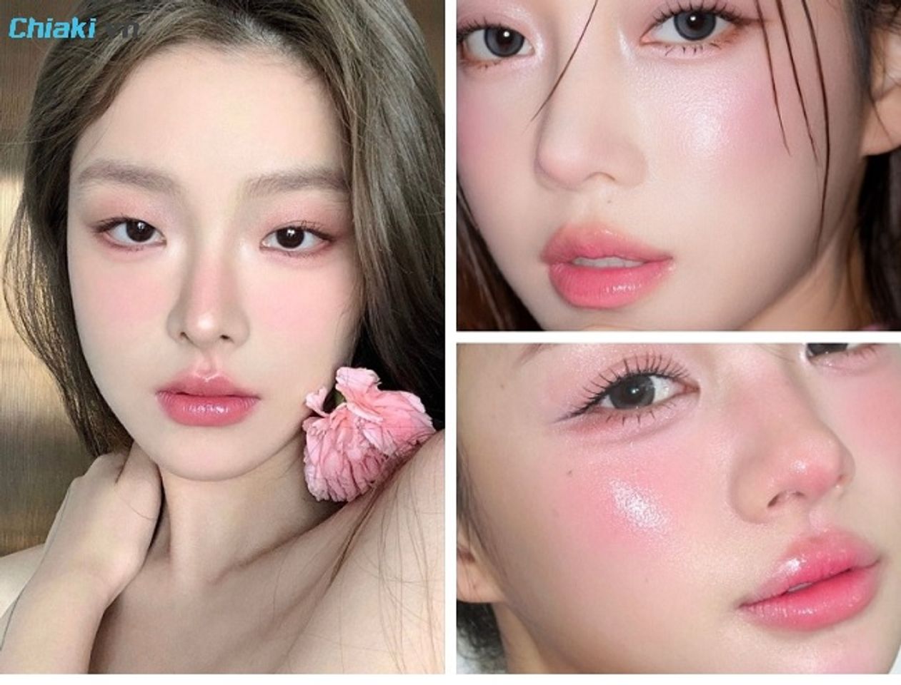 Phấn được t&aacute;n rộng từ m&aacute; lan sang v&ugrave;ng dưới mắt, nhằm che đi bớt quầng th&acirc;m