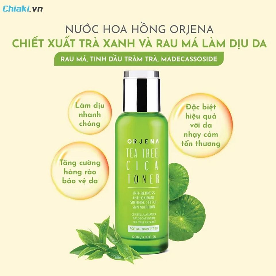 Toner tr&agrave;m tr&agrave; rau m&aacute; Orjena l&agrave;m dịu da tức th&igrave;, giảm sưng vi&ecirc;m