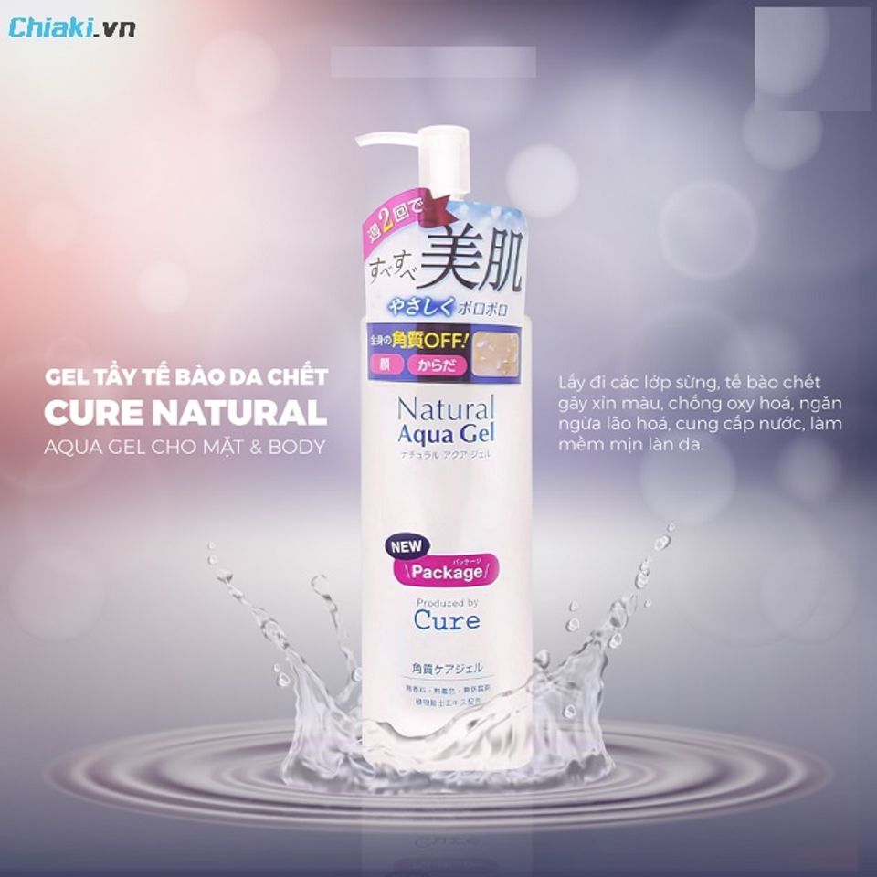 Gel tẩy tế b&agrave;o chết Cure Natural Aqua Gel loại bỏ da chết một c&aacute;ch cơ học nhẹ nh&agrave;ng