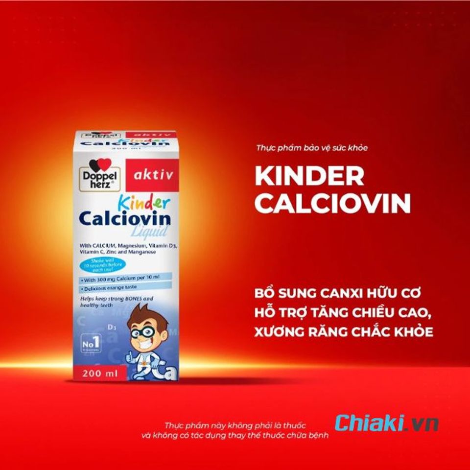 Siro canxi Đức Doppelherz Kinder Calciovin Liquid