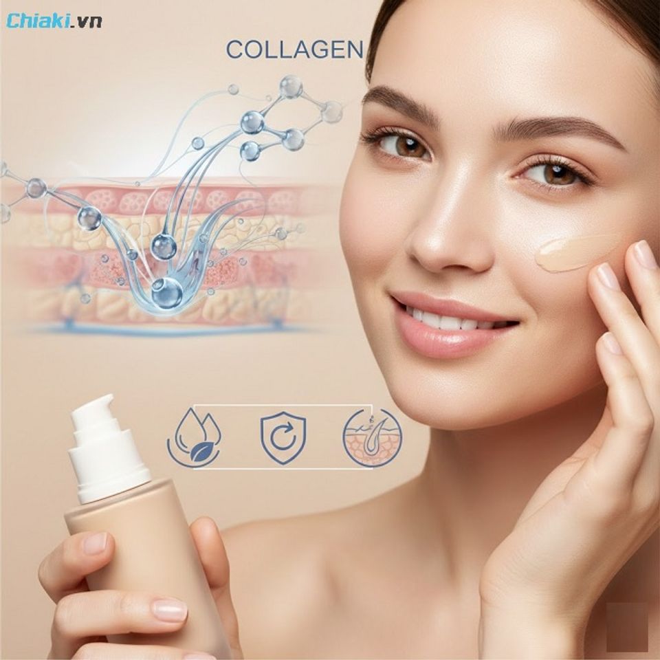 Kem nền Collagen l&agrave; sản phẩm trang điểm nền Foundation/BB Cream c&oacute; bổ sung th&ecirc;m collagen thủy ph&acirc;n