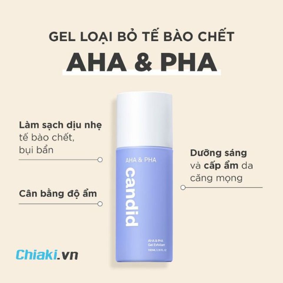 Gel tẩy da chết AHA & PHA Candid