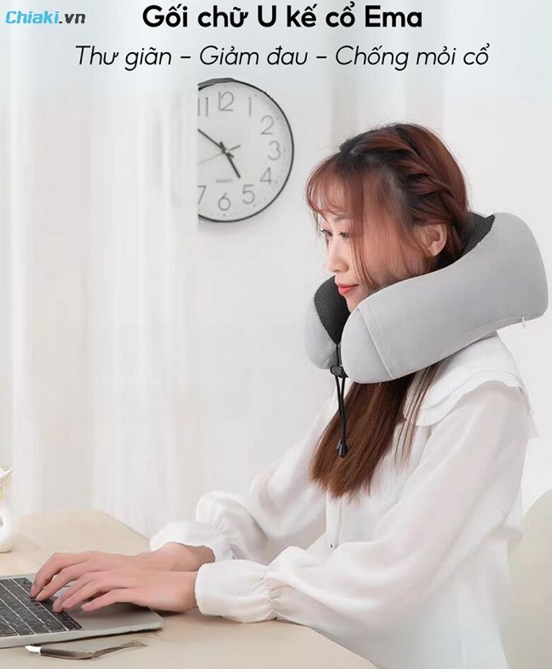 Gối chữ U k&ecirc; cổ gi&uacute;p c&ocirc; giảm nhức mỏi cổ, cột sống