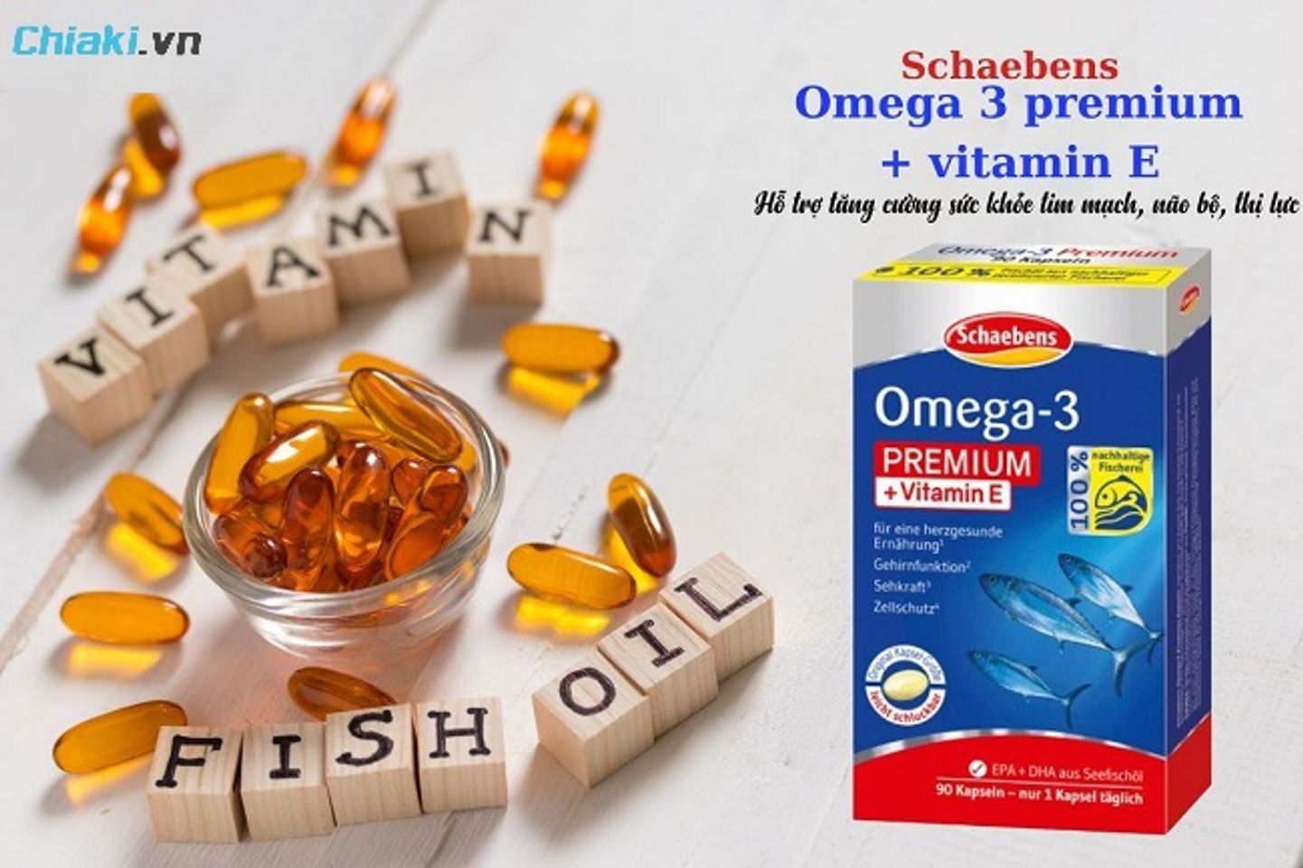 Vi&ecirc;n uống bổ mắt Schaebens omega-3 Premium EPA DHA + Vitamin E gi&uacute;p kh&aacute;ng vi&ecirc;m, giảm đỏ mắt, cộm mắt