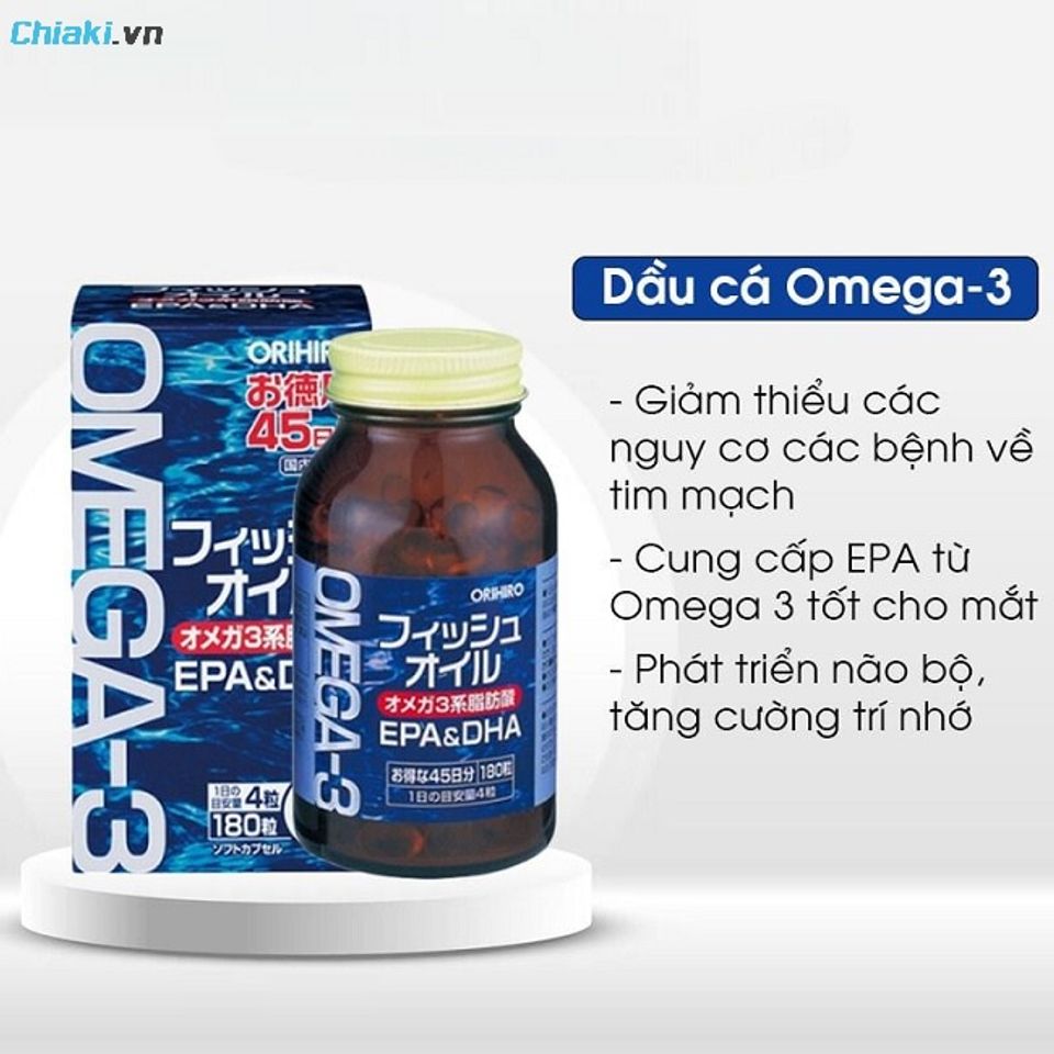 Dầu c&aacute; Orihiro Omega 3 Nhật Bản gi&uacute;p cơ mắt thư gi&atilde;n, giảm hiện tượng nhức mỏi v&agrave; mờ mắt