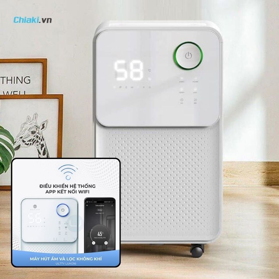 M&aacute;y h&uacute;t ẩm Ultty LUK016 th&iacute;ch hợp cho ph&ograve;ng từ 15m&sup2; - 45m&sup2;
