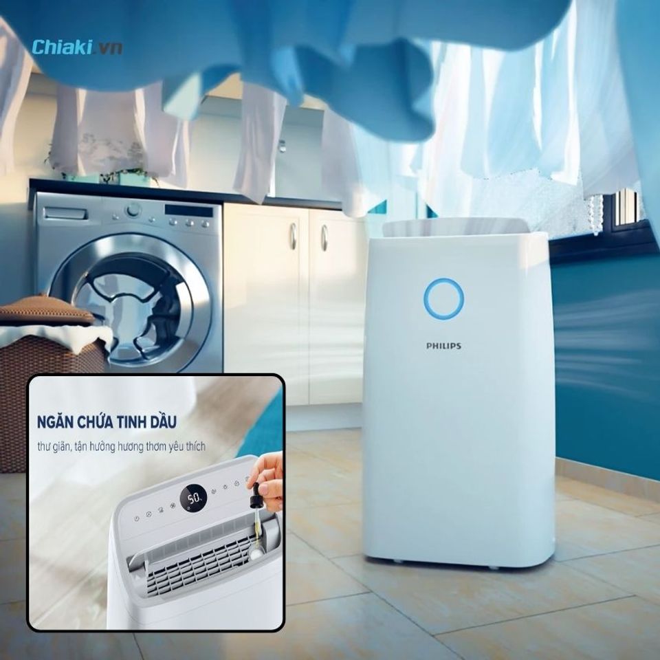 M&aacute;y h&uacute;t ẩm Philips DE3306/11 cho ph&ograve;ng l&ecirc;n đến 63m&sup2; (hoặc thể t&iacute;ch 150m&sup3;)
