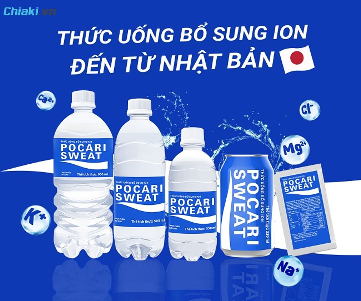 Nước b&ugrave; kho&aacute;ng Pocari Sweat Nhật Bản cung cấp nước v&agrave; ion thiết yếu