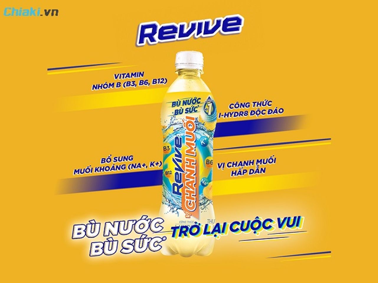 Nước b&ugrave; kho&aacute;ng Revive hương chanh muối mang lại cảm gi&aacute;c sảng kho&aacute;i tức th&igrave;