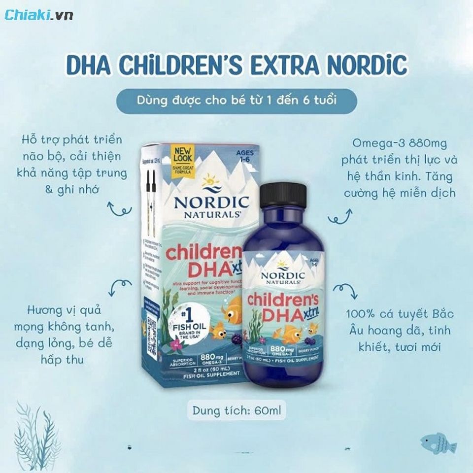 Siro DHA Nordic Naturals Children&rsquo;s tăng cường sự tập trung, ghi nhớ khi bắt đầu l&agrave;m quen với mặt chữ, con số