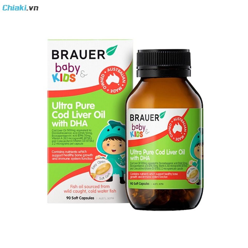 DHA Brauer Baby & Child Ultra Pure Cod Liver Oil chiết xuất từ dầu gan c&aacute; tinh khiết 