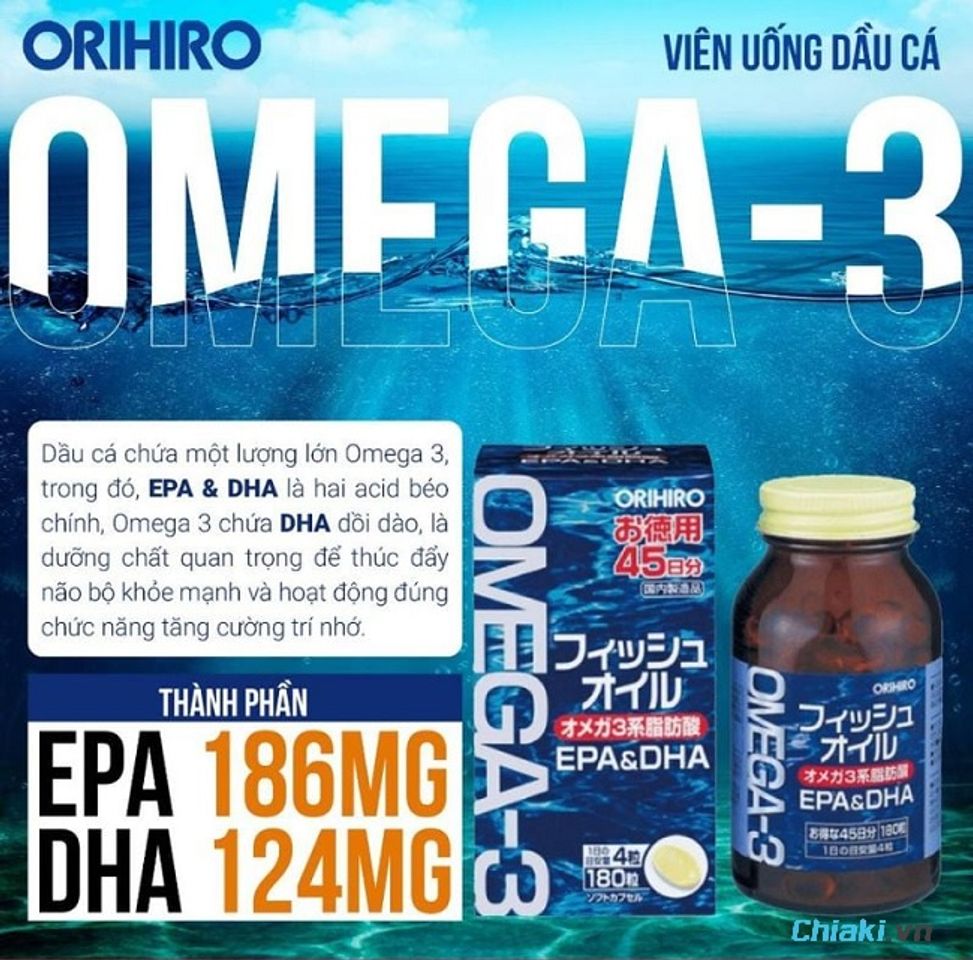 Vi&ecirc;n uống DHA cho trẻ em của Nhật Omega 3 Orihiro d&agrave;nh cho trẻ từ 6 tuổi trở l&ecirc;n