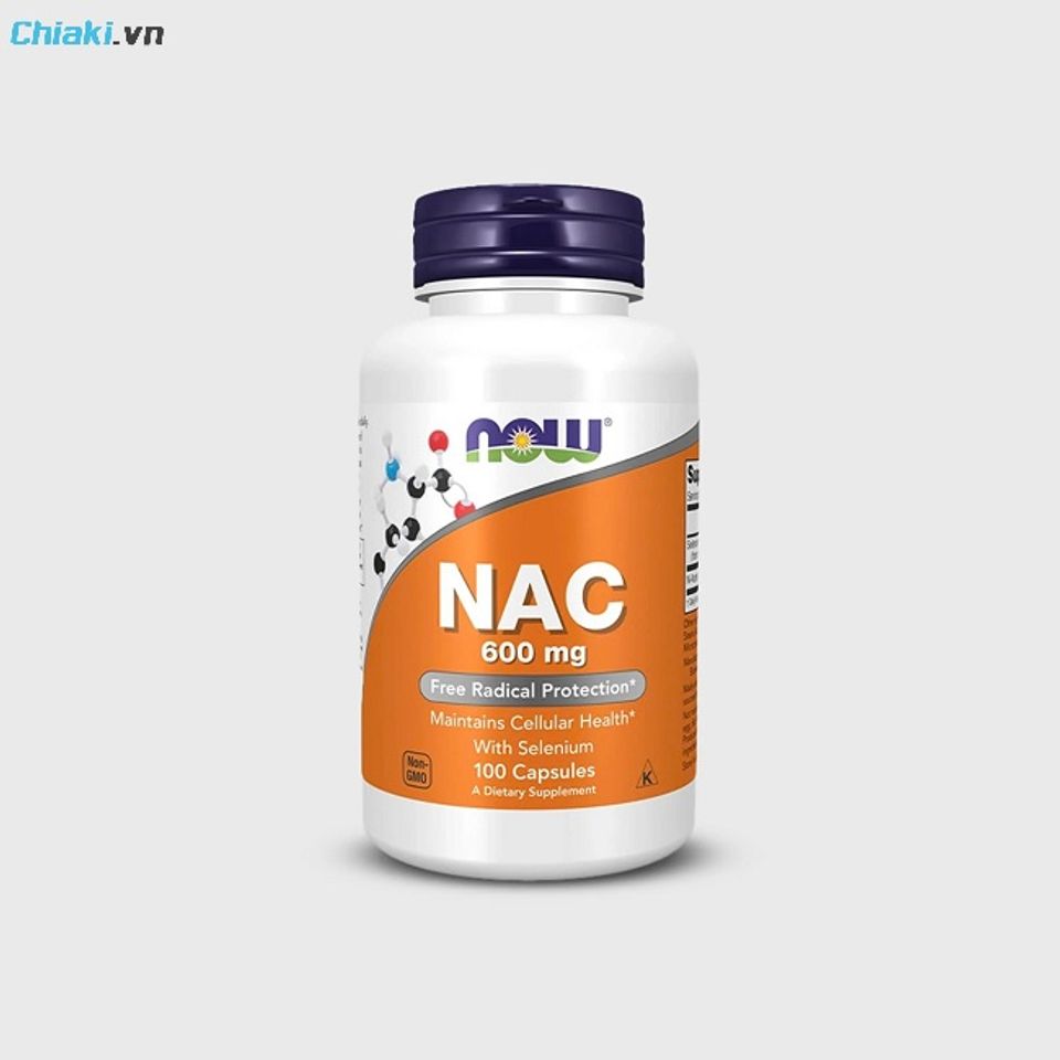 Thuốc bổ gan Mỹ NAC 600mg NOW Foods&nbsp;giải ph&aacute;p chống oxy h&oacute;a tế b&agrave;o mạnh mẽ