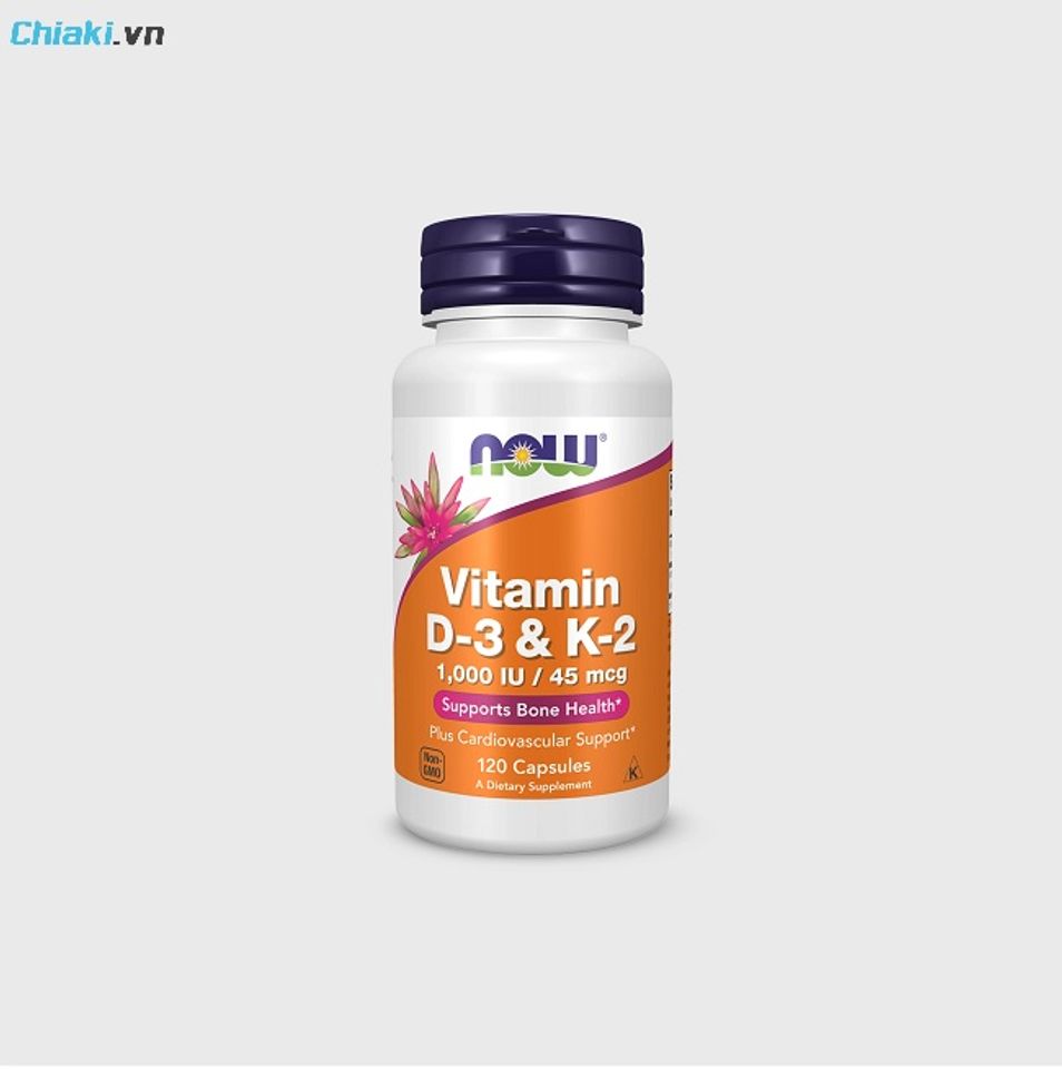 Thuốc vitamin D3 v&agrave; K2 Now Supports Bone Health k&iacute;ch hoạt qu&aacute; tr&igrave;nh vận chuyển Canxi