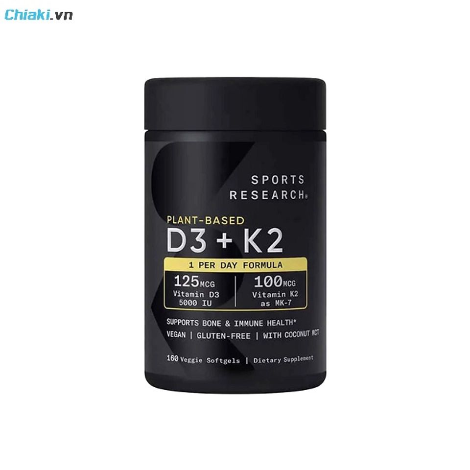 Vi&ecirc;n uống bổ sung Vitamin D3 K2 SR Sport Research hỗ trợ định hướng Canxi v&agrave;o xương v&agrave; bảo vệ mạch m&aacute;u