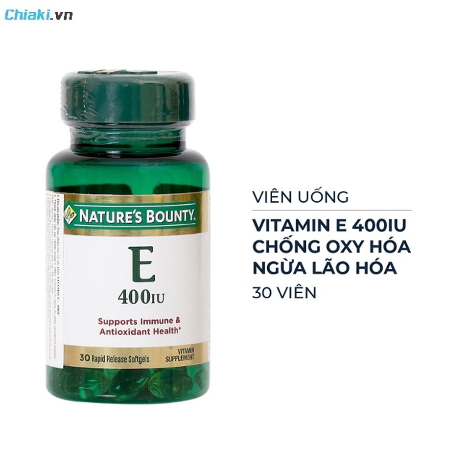 Vitamin E 400IU Nature's Bounty cải thiện sức khỏe l&agrave;n da từ s&acirc;u b&ecirc;n trong tế b&agrave;o