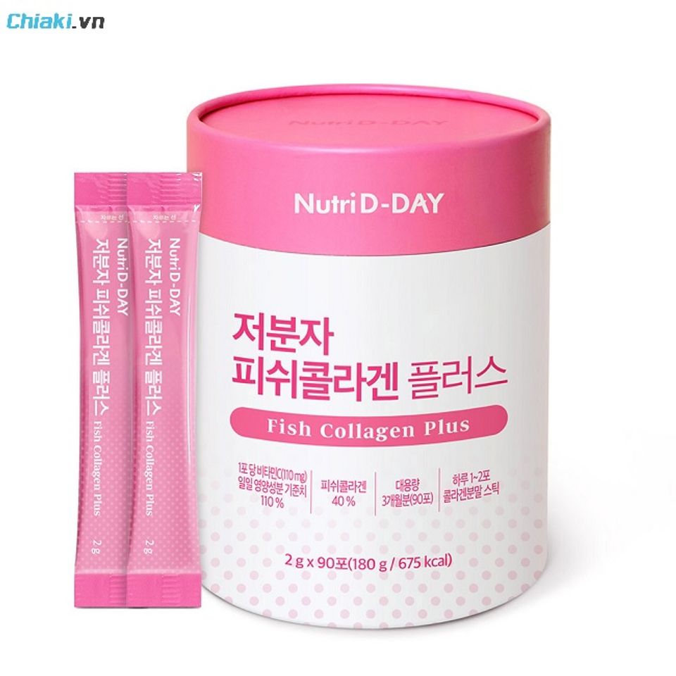 Collagen thủy ph&acirc;n trọng lượng thấp 500Da Nutri D-DAY 90 g&oacute;i