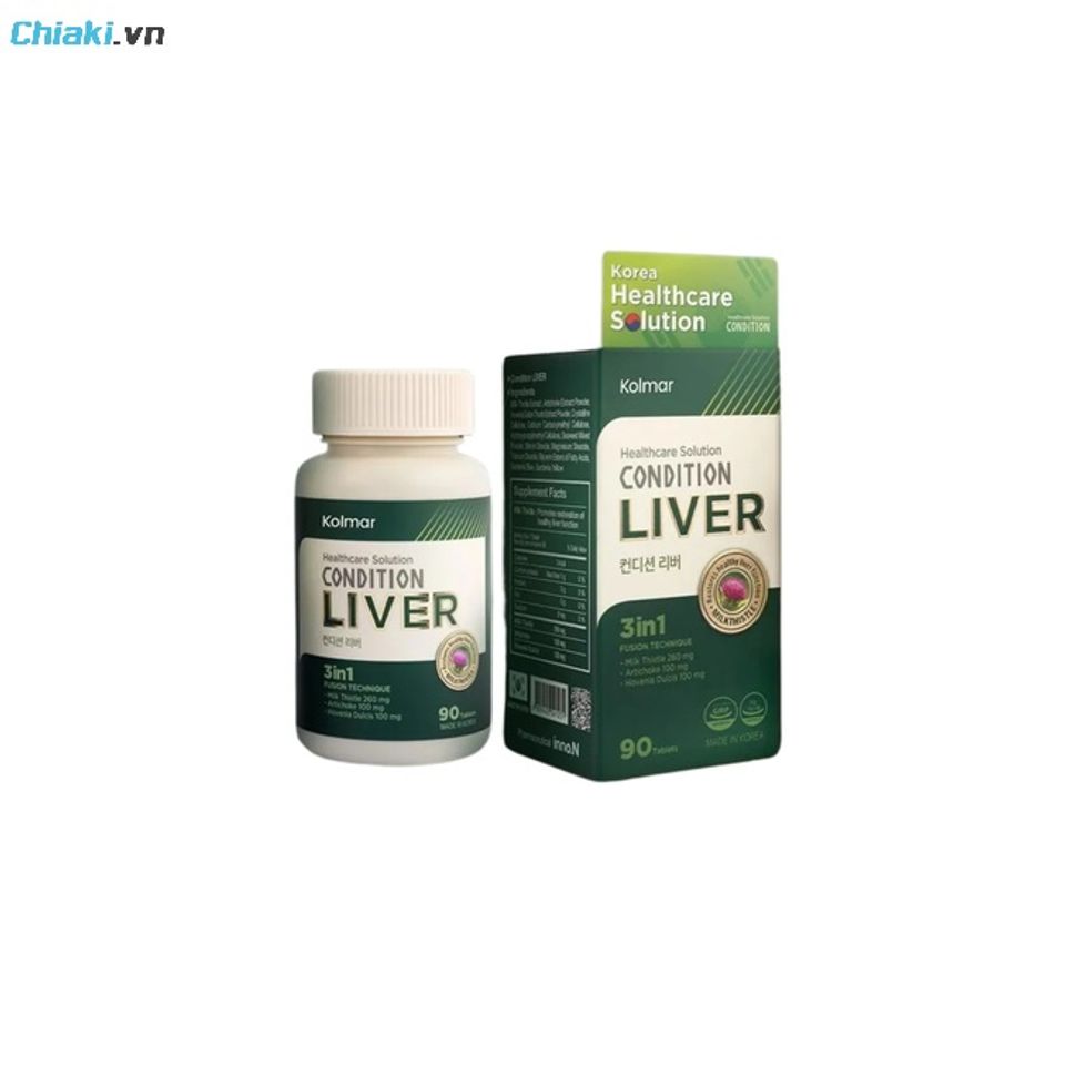 Vi&ecirc;n uống Kolmar Condition Liver tăng cường chức năng gan, giảm t&aacute;c hại của rượu bia