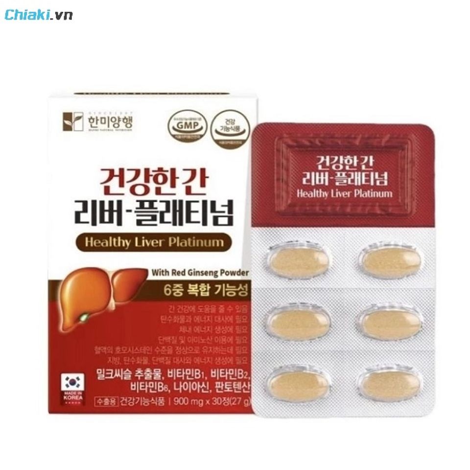 Thuốc m&aacute;t gan H&agrave;n Quốc Healthy Liver Platinum giảm bớt g&aacute;nh nặng cho hệ b&agrave;i tiết.