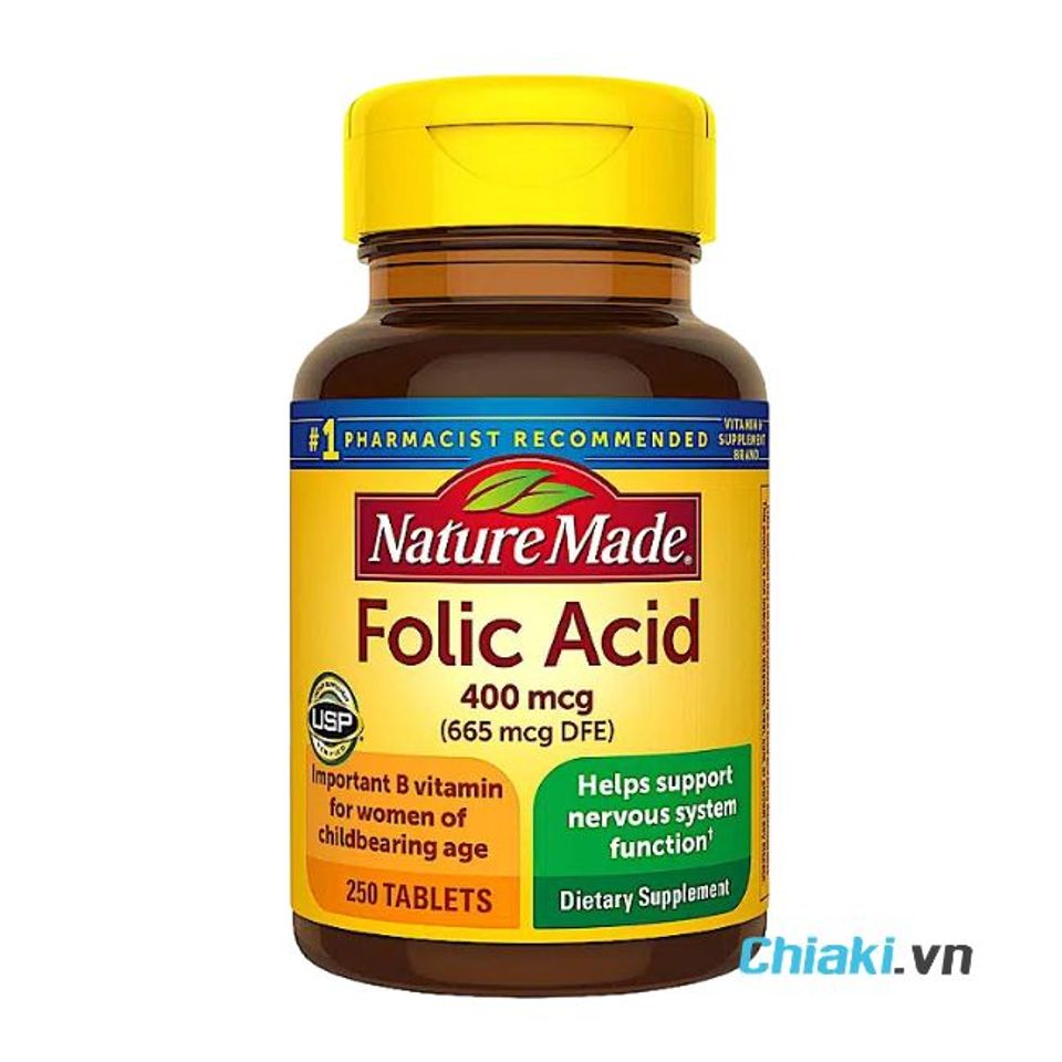 Thuốc bổ sung axit folic trước khi mang thai Nature Made