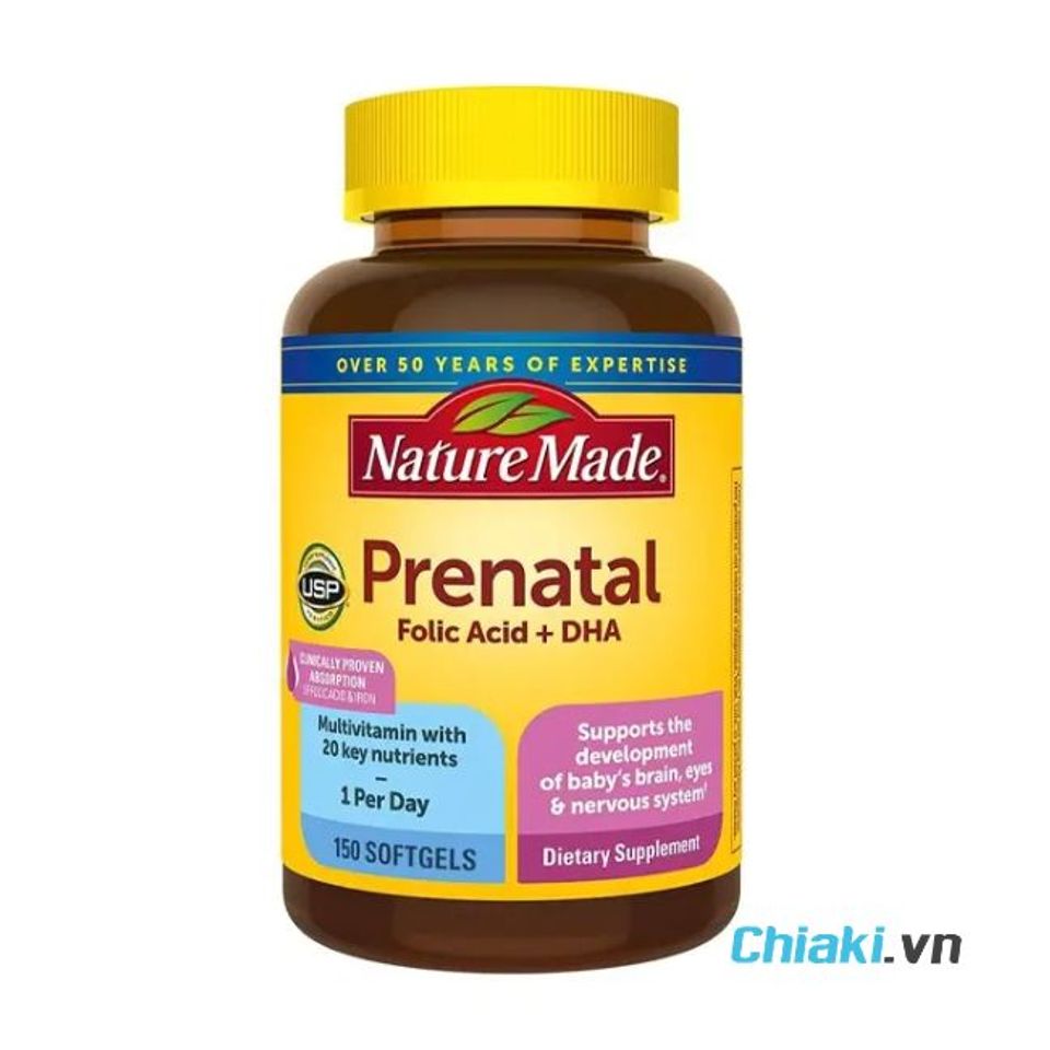 Thuốc bổ sung Folic Acid + DHA trước khi mang thai Nature Made