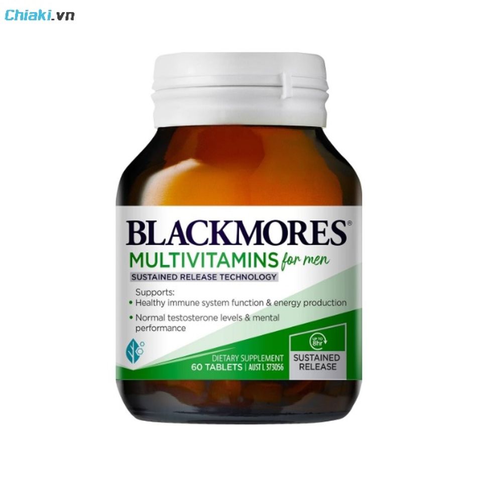 Vitamin tổng hợp cho nam Blackmores Multivitamin For Men hỗ trợ chức năng sinh l&yacute; nam giới một c&aacute;ch tự nhi&ecirc;n