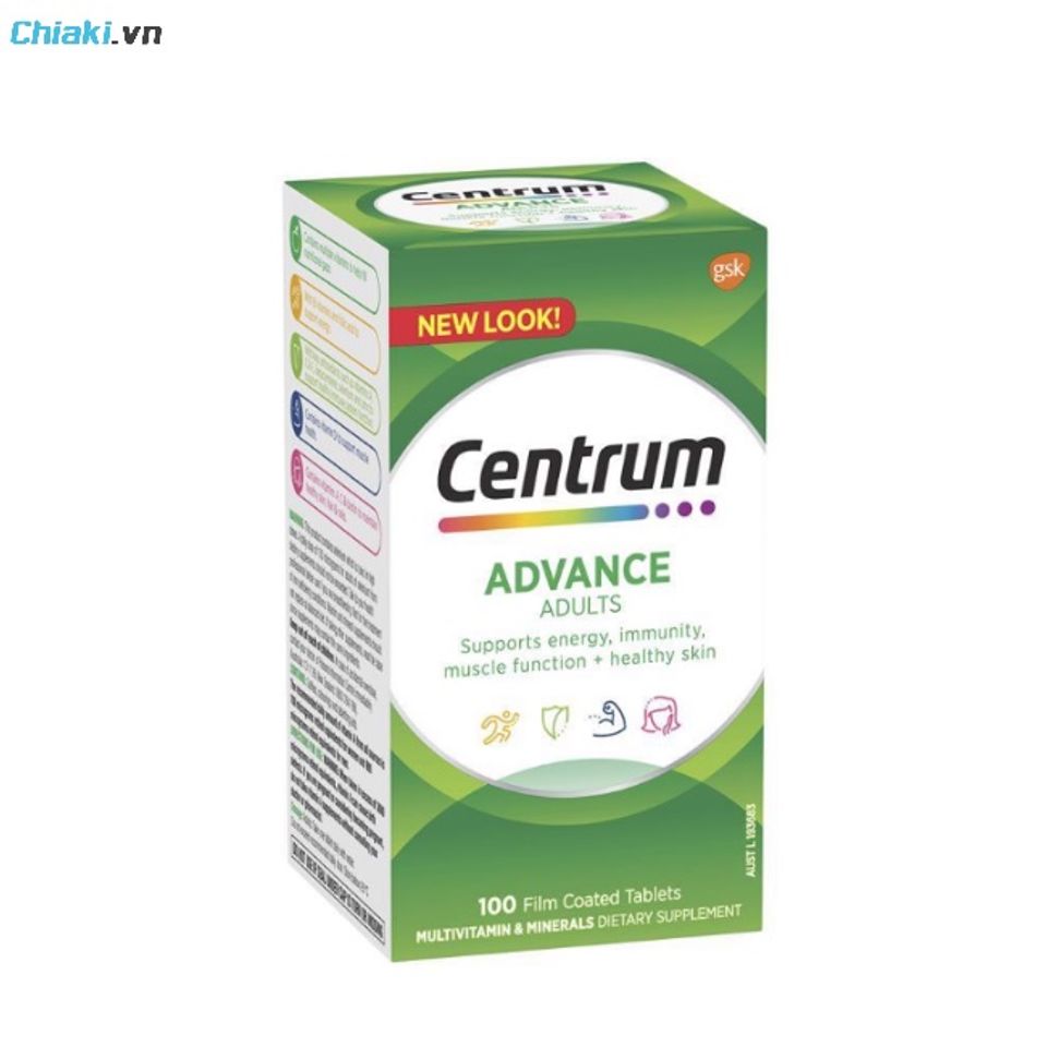 Vitamin tổng hợp tốt của &Uacute;c Centrum For Adults tăng cường sức khỏe v&agrave; hệ miễn dịch cho cả gia đ&igrave;nh