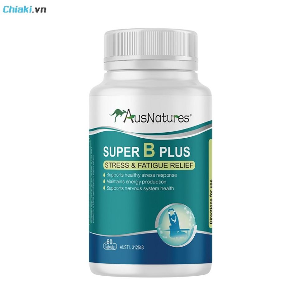 Vi&ecirc;n uống Vitamin B tổng hợp AusNatures Super B Plus giảm căng thẳng, hỗ trợ tập trung tối đa