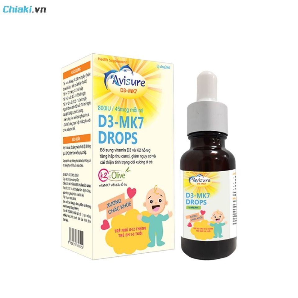 Vitamin D3 K2 MK7 cho b&eacute; Avisure Việt Nam hỗ trợ b&eacute; ph&aacute;t triển chiều cao vượt trội v&agrave; tăng cường hệ miễn dịch tự nhi&ecirc;n