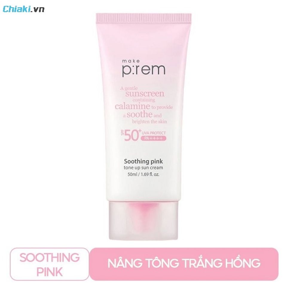 Kem chống nắng kiềm dầu Make P:rem Soothing Pink Tone Up SPF 50+ gi&aacute; học sinh&nbsp;