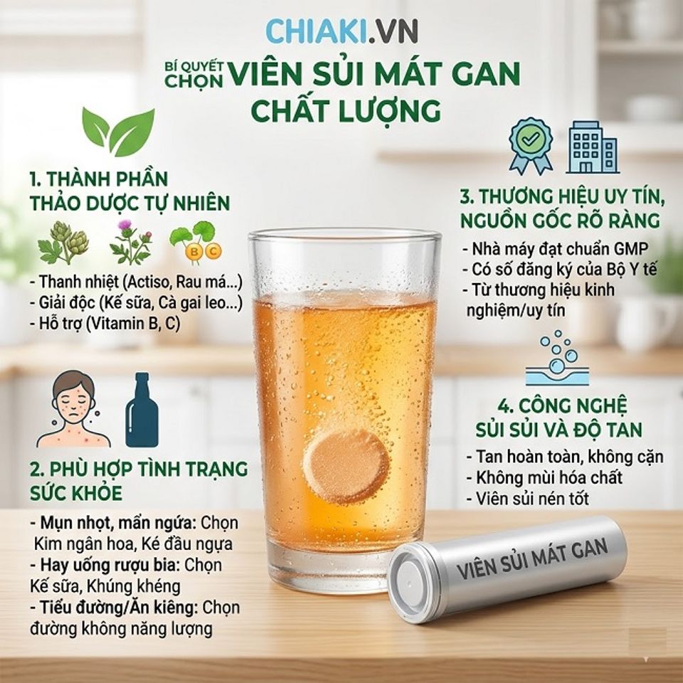 Lựa chọn sản phẩm vi&ecirc;n sủi m&aacute;t gan ph&ugrave; hợp với nhu cầu sử dụng để đạt hiệu quả cao.
