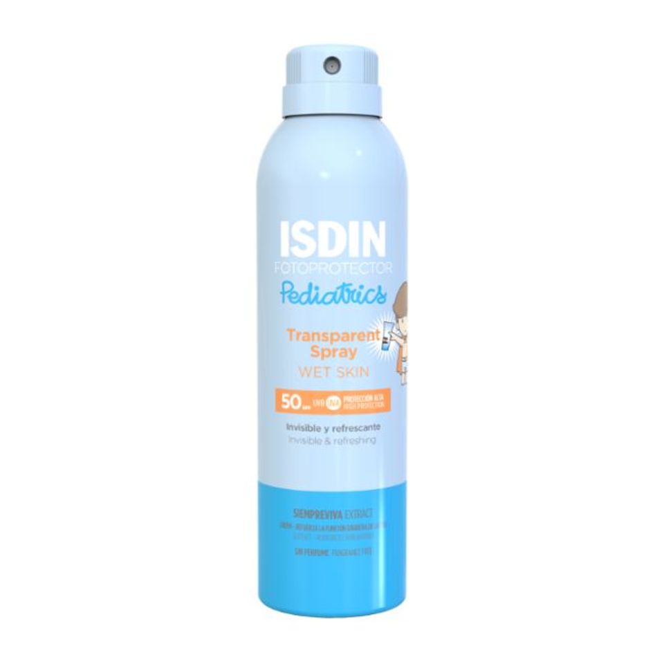 Xịt chống nắng cho b&eacute; ISDIN Pediatrics Transparent Spray Wet Skin