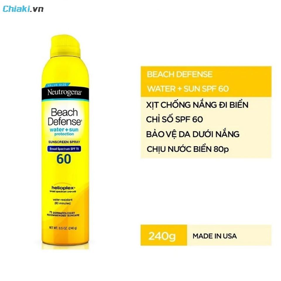 Kem chống nắng đi biển Neutrogena Beach Defense SPF 60+