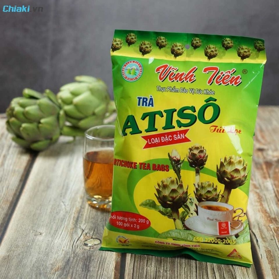 Tr&agrave; thải độc gan Atiso Vĩnh Tiến Xanh hỗ trợ tăng cường chức năng gan