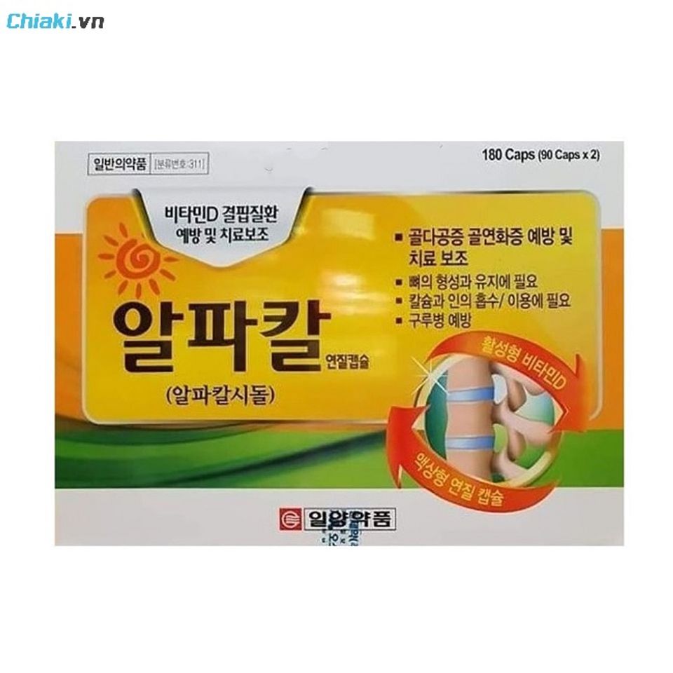 Thuốc bổ xương khớp H&agrave;n Quốc ILYANG Alfacalcidol Vitamin D cải thiện t&igrave;nh trạng đau mỏi lưng, đau nhức 
