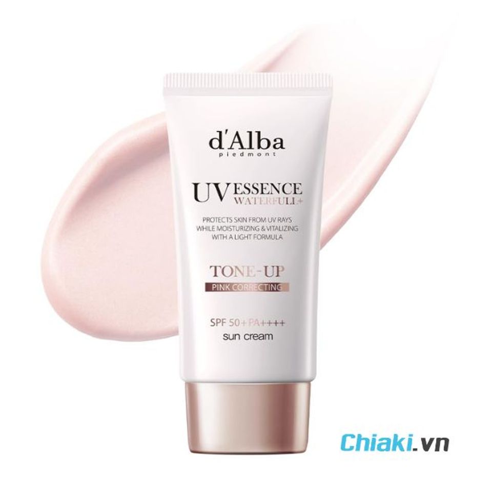 Kem chống nắng n&acirc;ng tone cho da kh&ocirc; d'Alba Tone-Up Pink Correcting