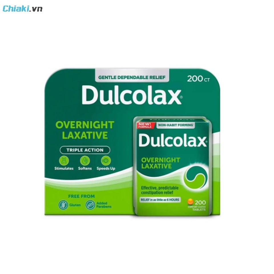 Vi&ecirc;n uống nhuận tr&agrave;ng Detox Dulcolax Laxative Mỹ cải thiện t&aacute;o b&oacute;n chỉ sau một đ&ecirc;m