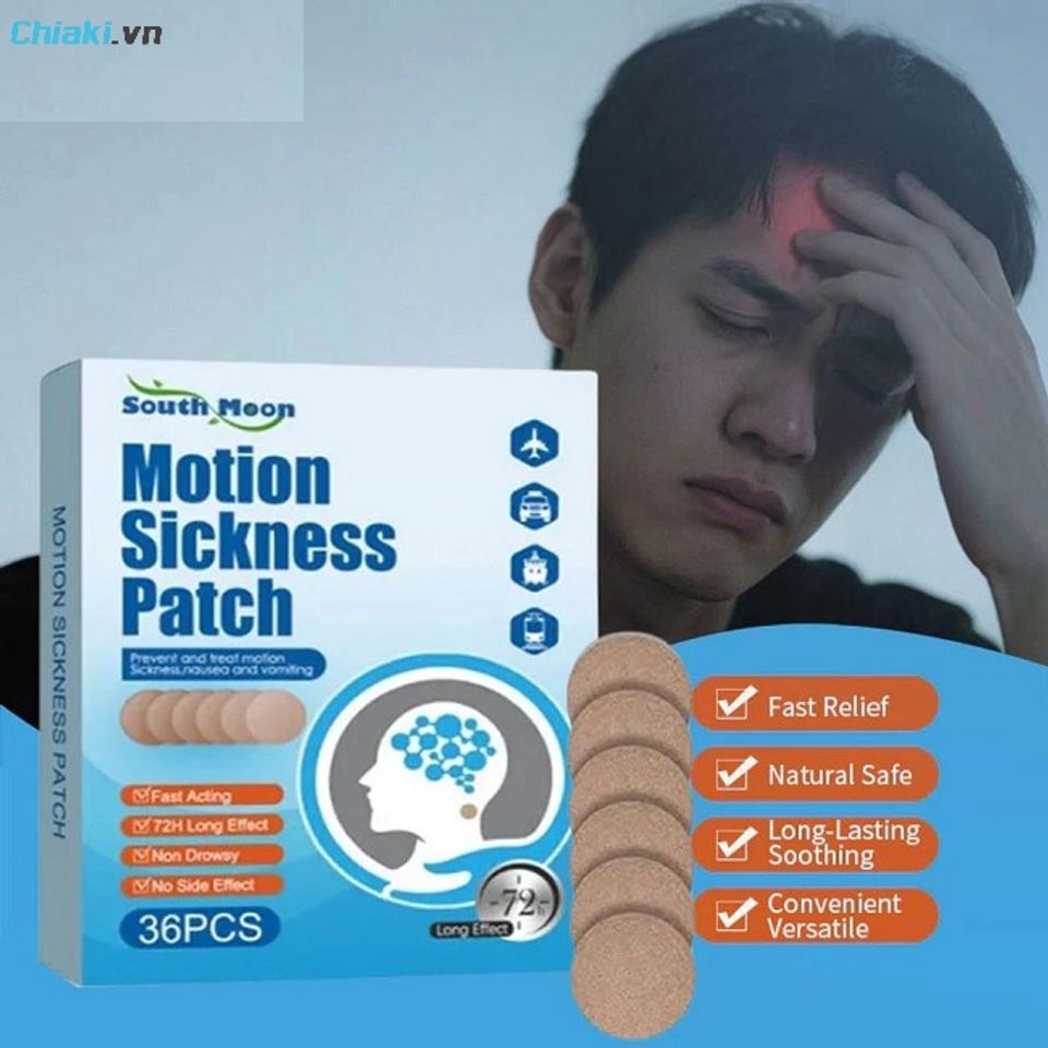 Miếng d&aacute;n chống say xe Kongdy Motion Sickness Patch tan cảm gi&aacute;c ch&oacute;ng mặt, n&ocirc;n nao