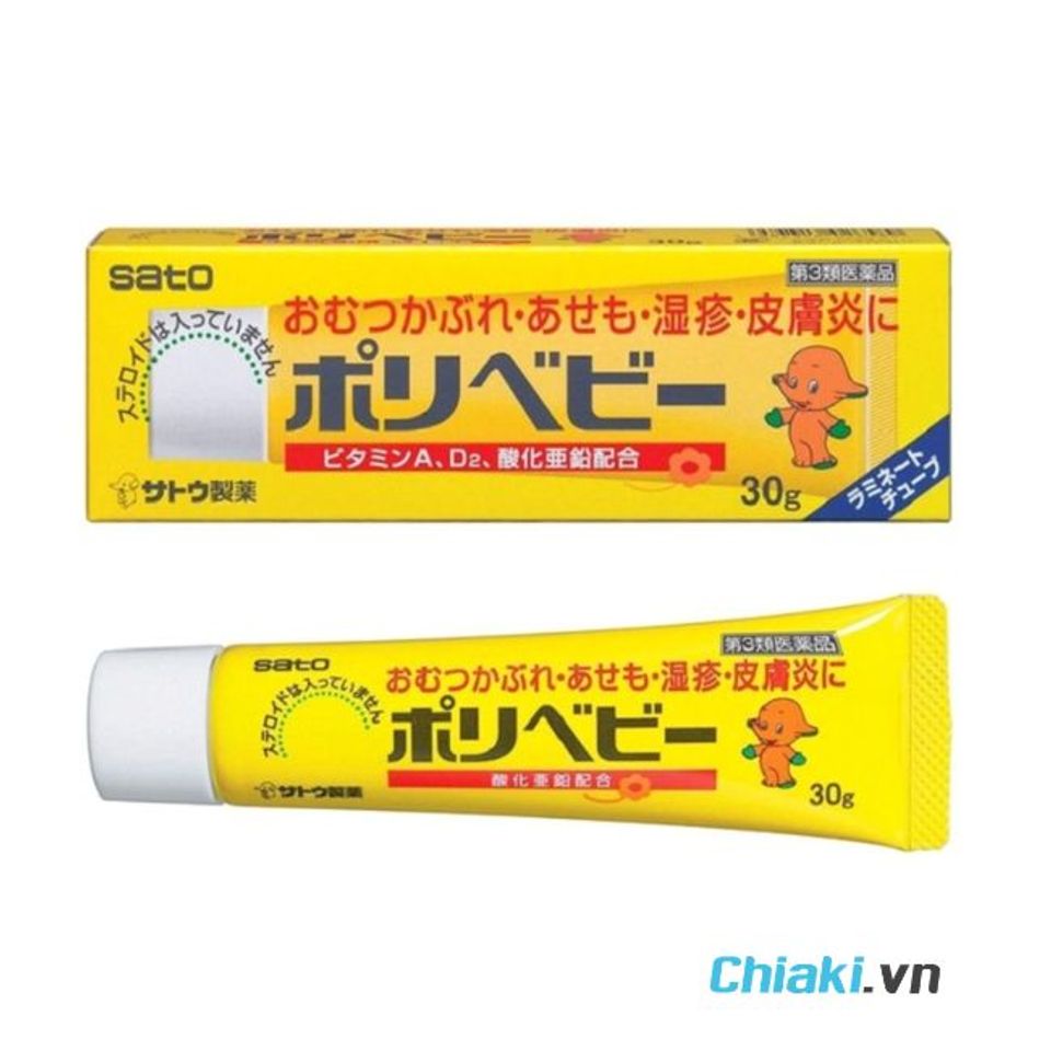 Kem trị vi&ecirc;m da cơ địa cho b&eacute; của Nhật Sato Polybaby Ointment
