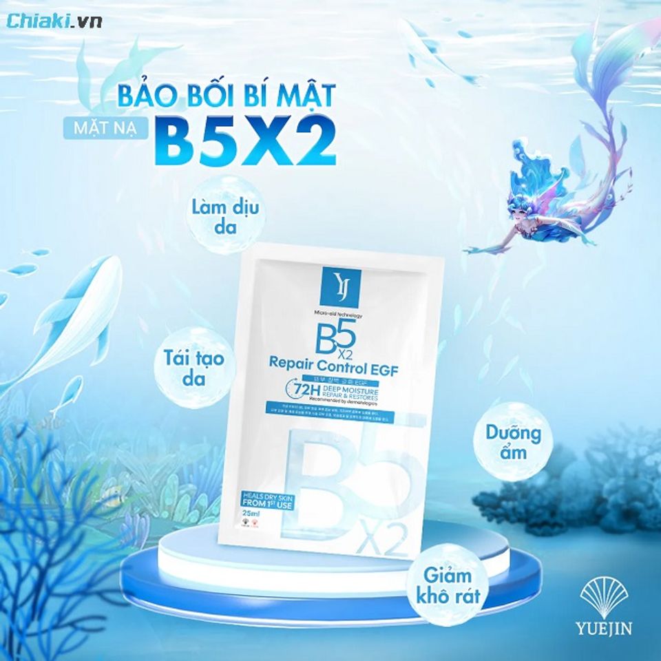 Mặt nạ B5 mẫu mới Yuejin B5 Repair Control EGF H&agrave;n Quốc l&agrave;m dịu da ch&aacute;y nắng hoặc da đang đỏ r&aacute;t do peel